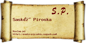 Saskó Piroska névjegykártya