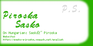 piroska sasko business card